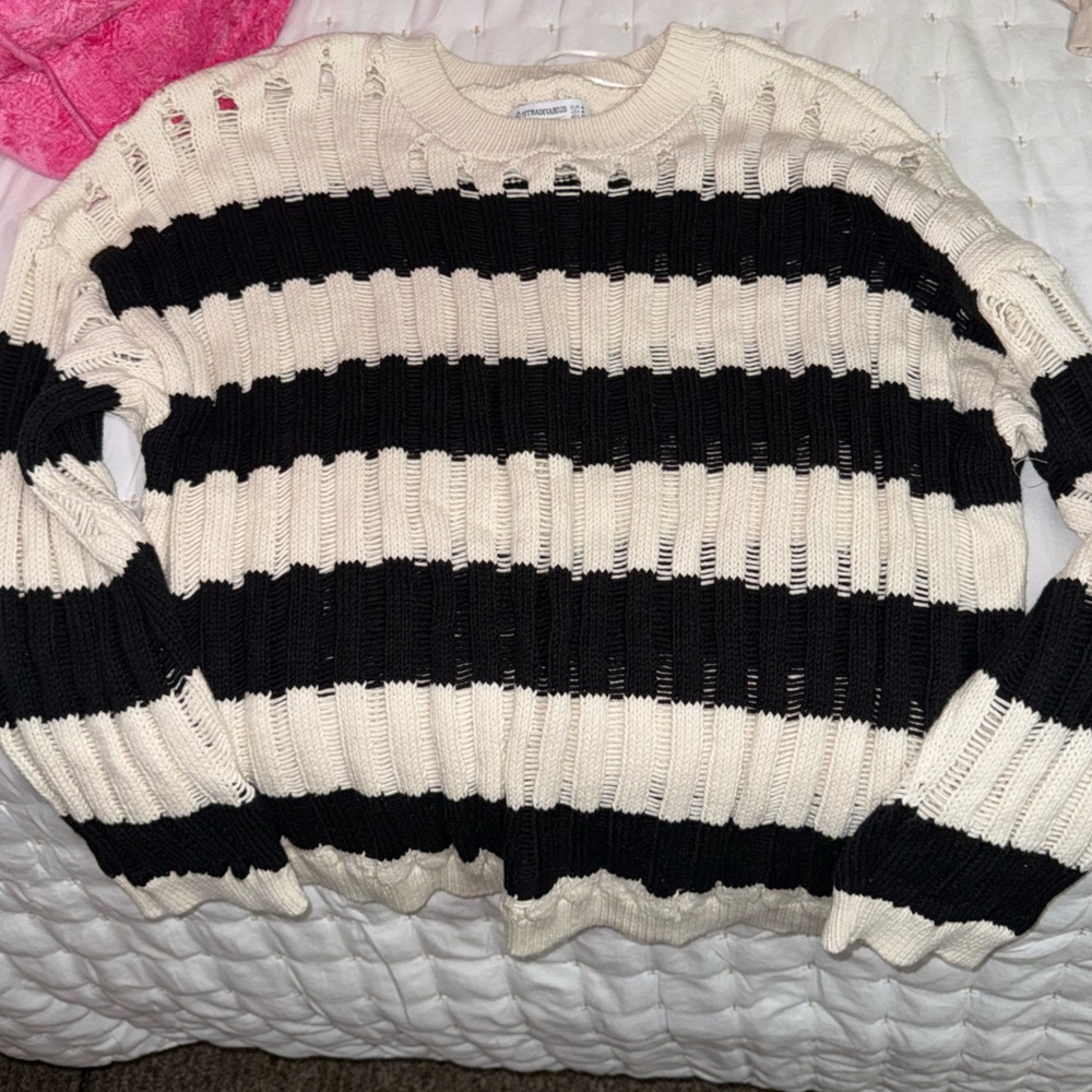Black and white striped sweater